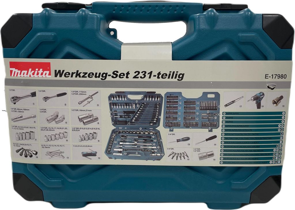 Makita Werkzeug-Set 231-tlg. | Umfangreiches Werkzeug-Set Produktbild 