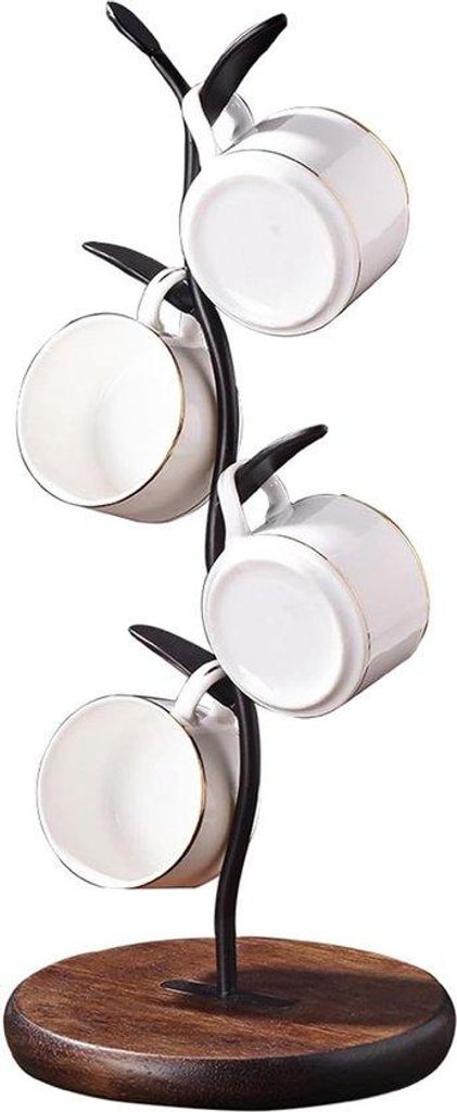 Metallischer Kaffeekorb Vintage Kaffeekorb mit 4 Haken für Tee und Kaffee, Höhe: 40 cm, schwarz