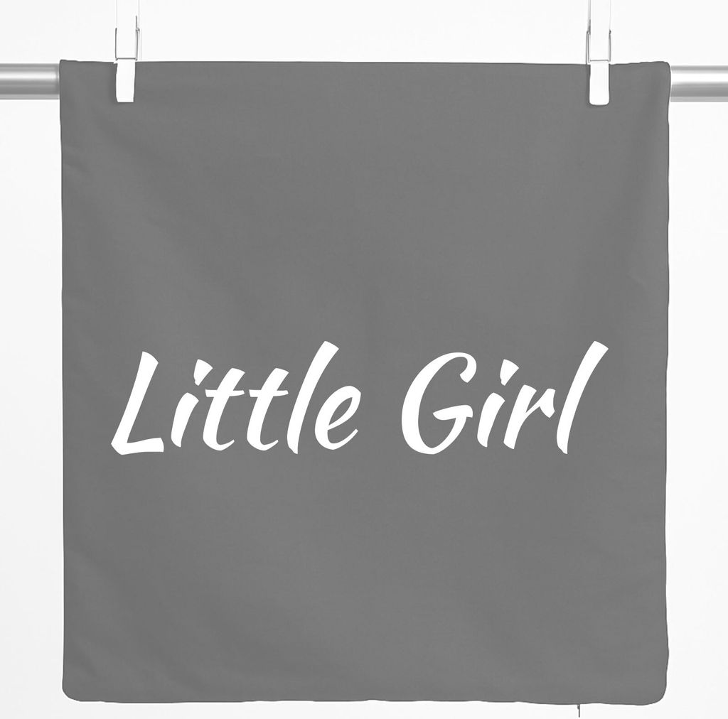Huuraa Kissenbezug Little Girl Schriftzug 40x40cm Steel Grey Baumwolle Dekokissenbezug Geschenkidee