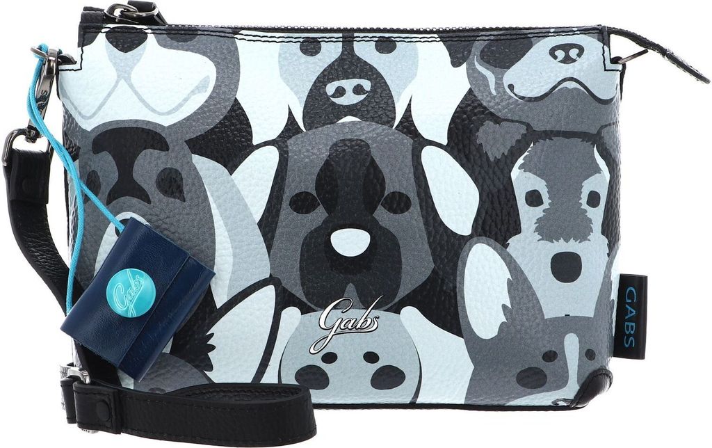 Gabs Leder Umhängetasche Josephine TG Animals + Bull Crossbody Bag Pop Dogs Nero mehrfarbig