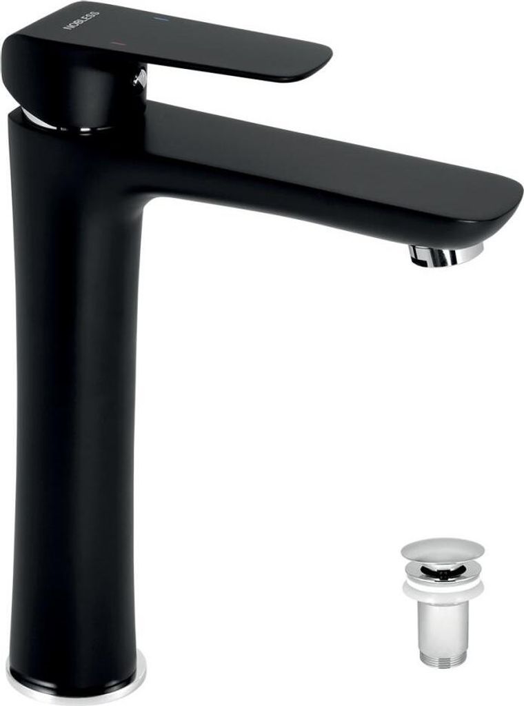Novaservis Nobless Tina - Waschtischarmatur mit Ablauf, schwarz matt 38503,5