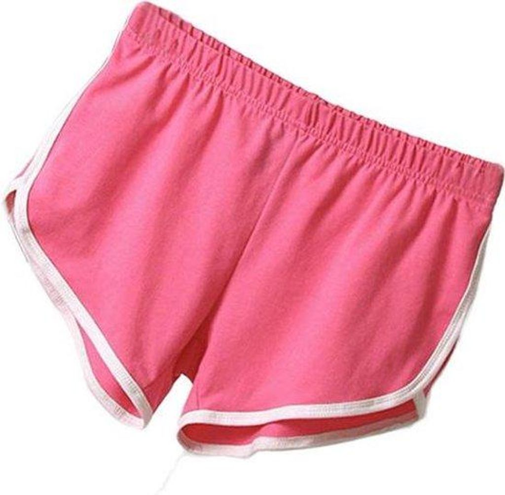 Stylische Damen Sporthose, Short, Lauf Fitnesshosen, Rosa - M