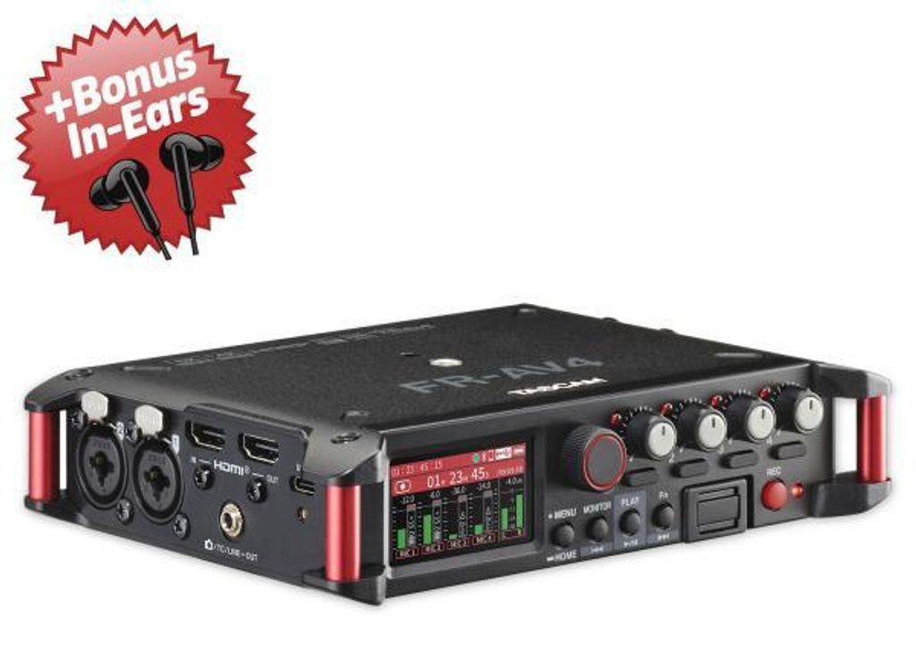 Tascam Audio-Recorder FR-AV4 Feldrecorder + Bonus In-Ear Produktbild 