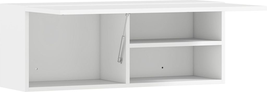 Badezimmerschrank Hängeschrank Wandschrank mit nach oben klappbarer Tür, Gasdruckfeder Einlegeboden 80 x 25 x 30 cm Weiß