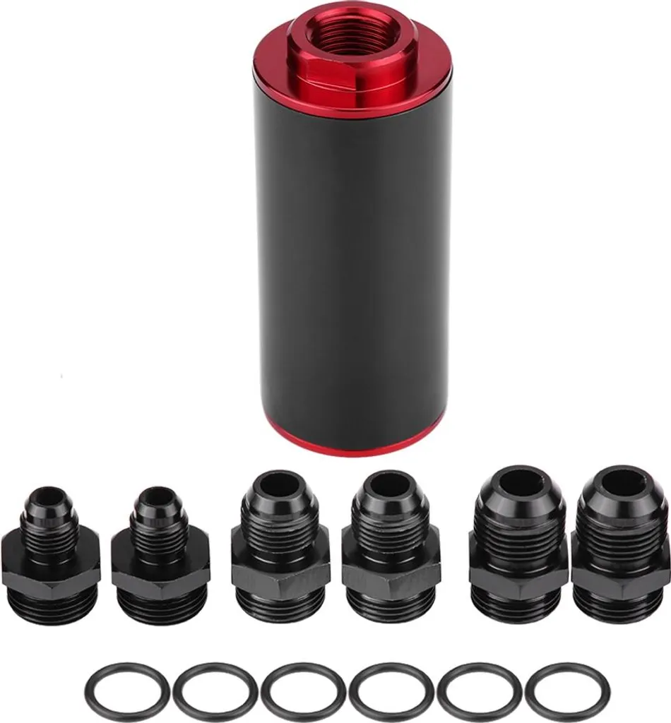 Filtre carburant AN6 anti-impuretés 100 microns aluminium rouge universel
