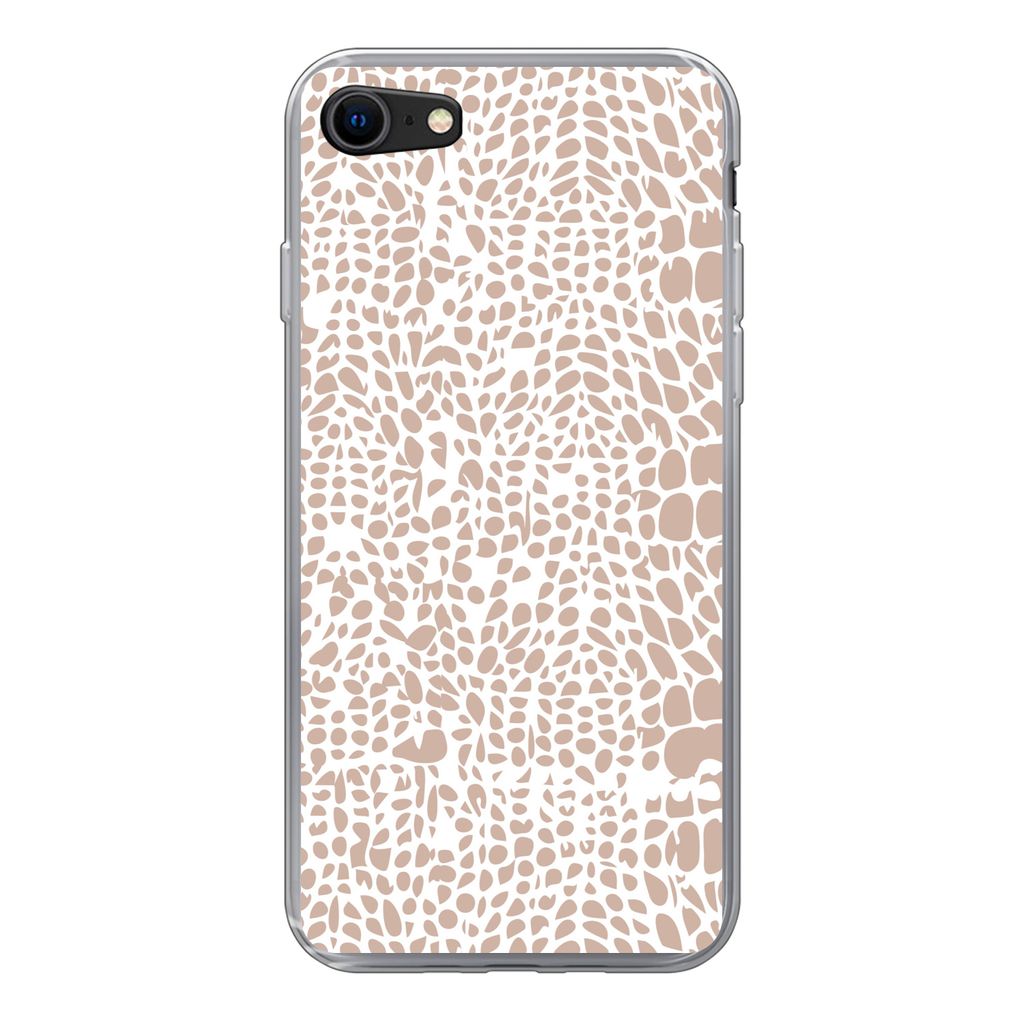 MuchoWow Handyhülle Schutzhülle Hülle für iPhone 8 Tiermuster - Rosa - Schlange Silikon Softcase Handy Hülle - Schutzhaube