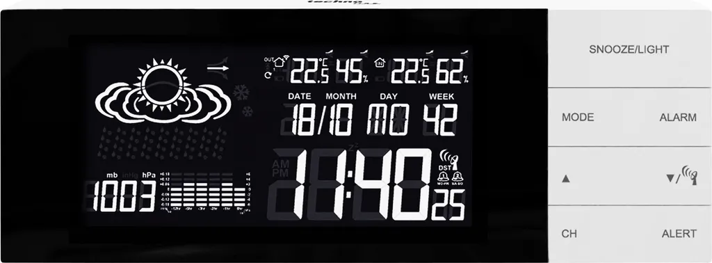 Station météo WS 6870 à affichage barométrique et design moderne