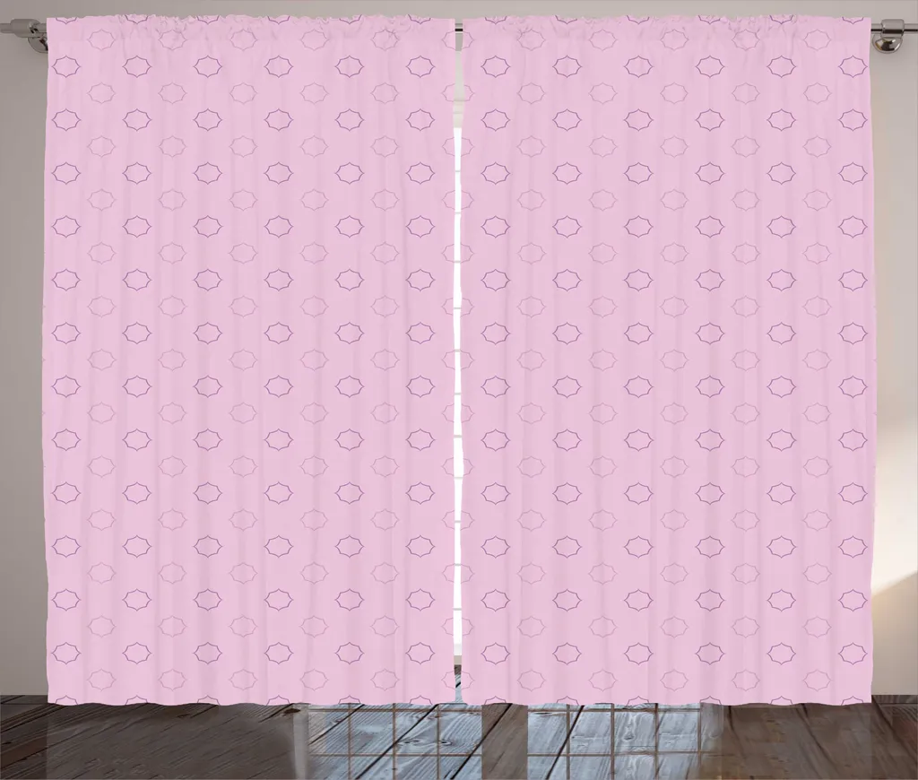 Rideau Rétro Rustique ABAKUHAUS 280x225cm en Rose Pâle et Violet