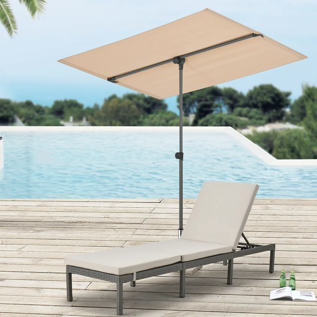 Parasol rectangulaire inclinable pour balcon et terrasse sable UV50+ - 2