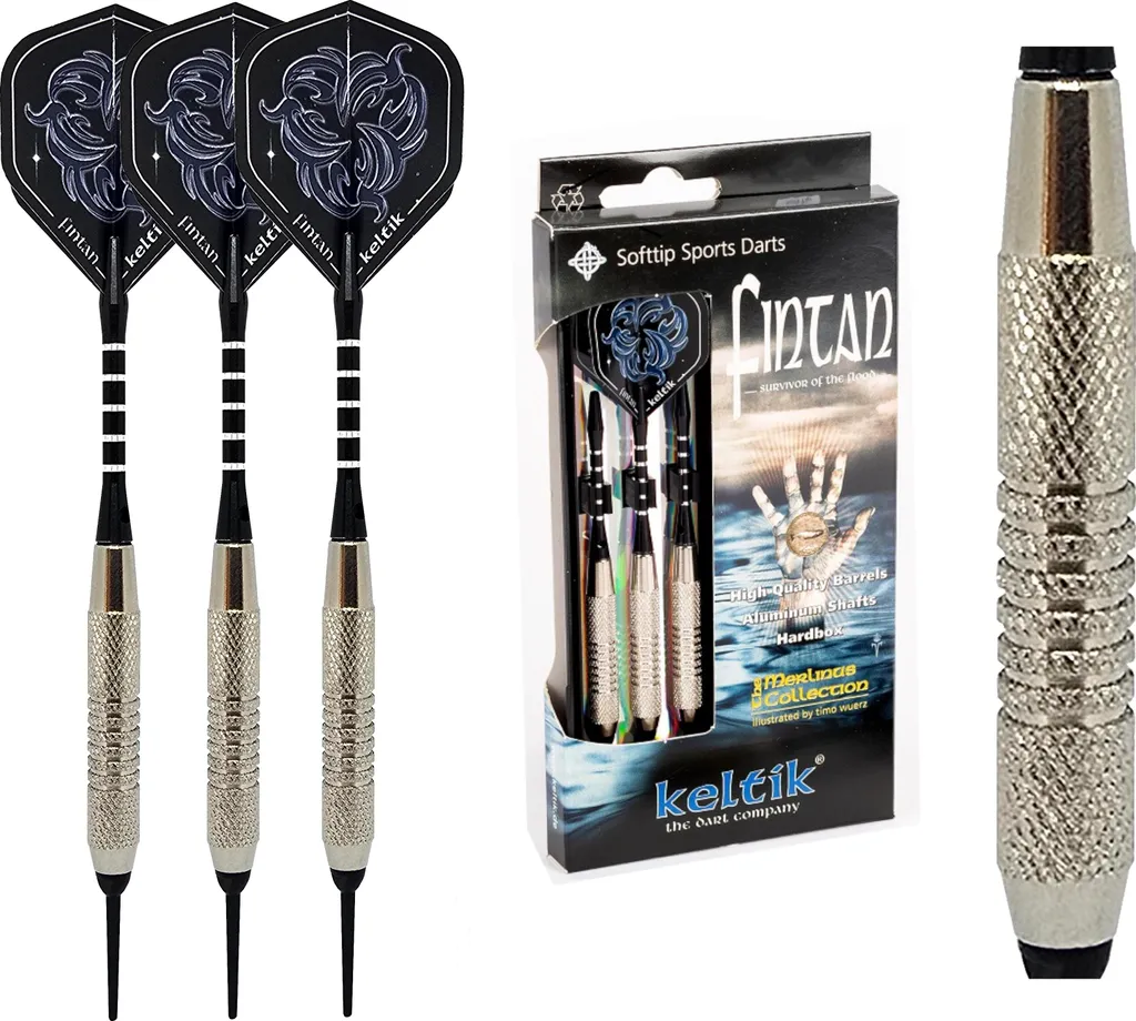 Fléchettes Keltik Fintan 16g Soft Tip avec grip haute performance pro