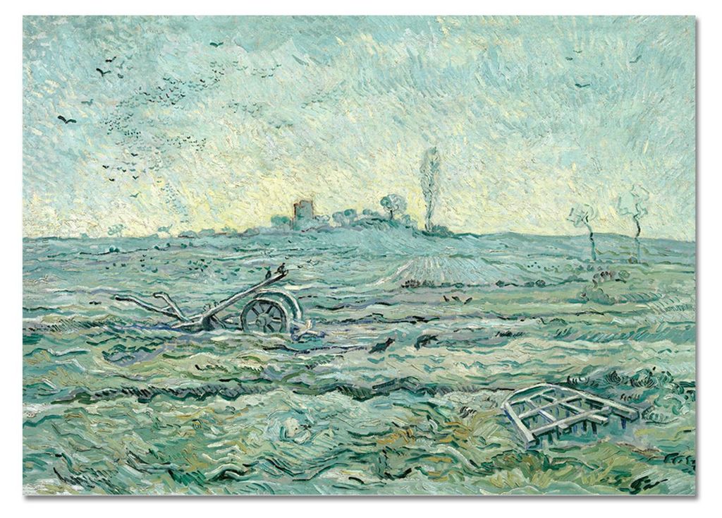 Giallobus - Schneebedecktes Feld mit Egge (nach Hirse) - Vincent Van Gogh - 50L x 35B cm - Bild - Acrylglas