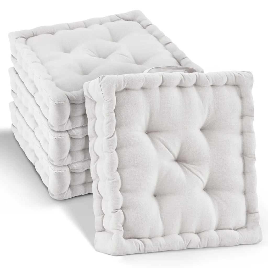 Coussin de Sol 40x40 cm Lot de 4 Galettes de Chaise Confortables Mila