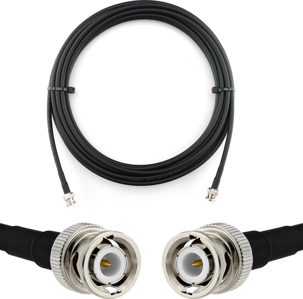 10m BNC Stecker auf BNC Stecker Koaxialkabel — Verlängerungskabel HF-240 (LMR 240 Äquivalent) 10 Meter Jumper Kabel (50 Ohm) — Antennenkabel ...