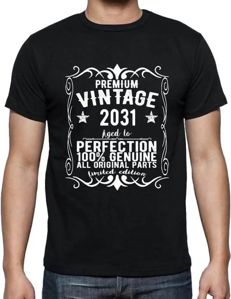 Herren Grafik T-Shirt Alle Originalteile bis zur Perfektion gealtert 2031 – All Original Parts Aged to Perfection 2031 – Öko-Verantwortlich Vi...
