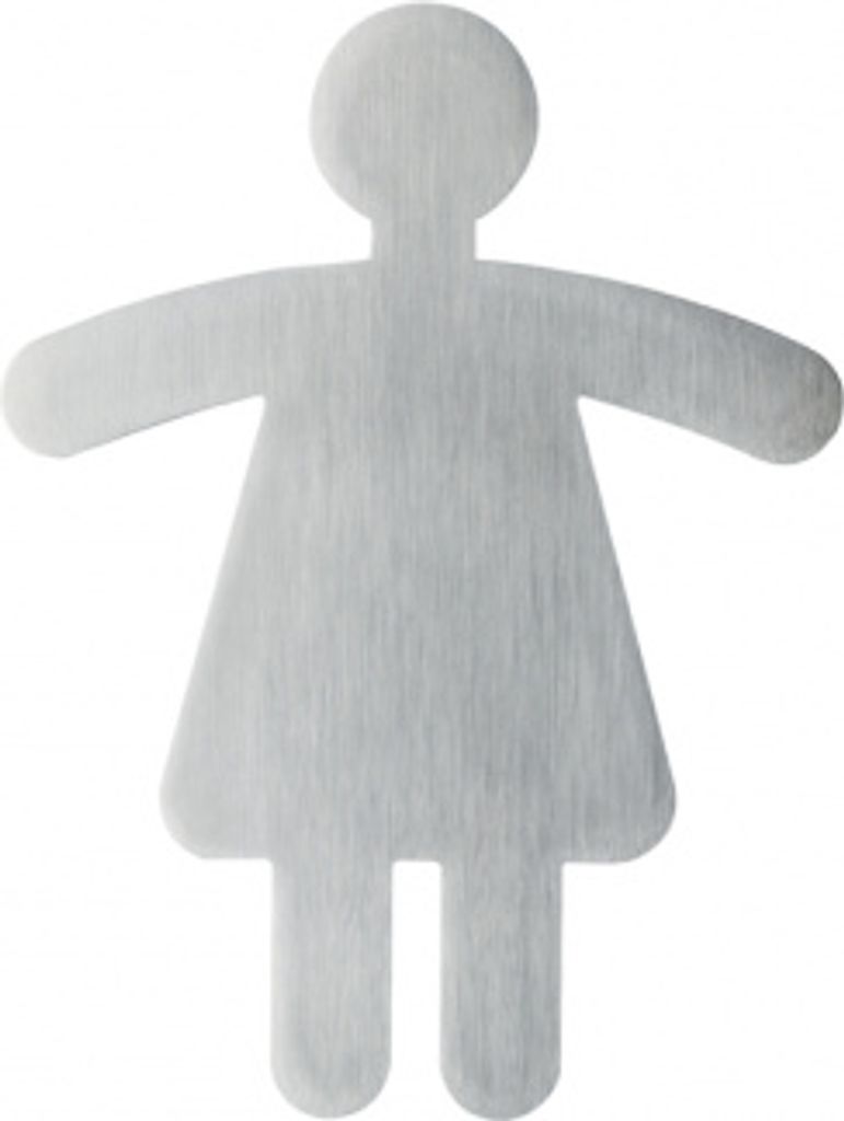 WC-Piktogramm, Damen, Edelstahl, 1 Stk.