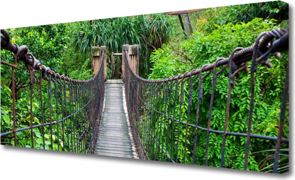 Tulup Leinwand-Bilder 125x50 Wandbild Canvas Kunstdruck Brücke Bäume Architektur