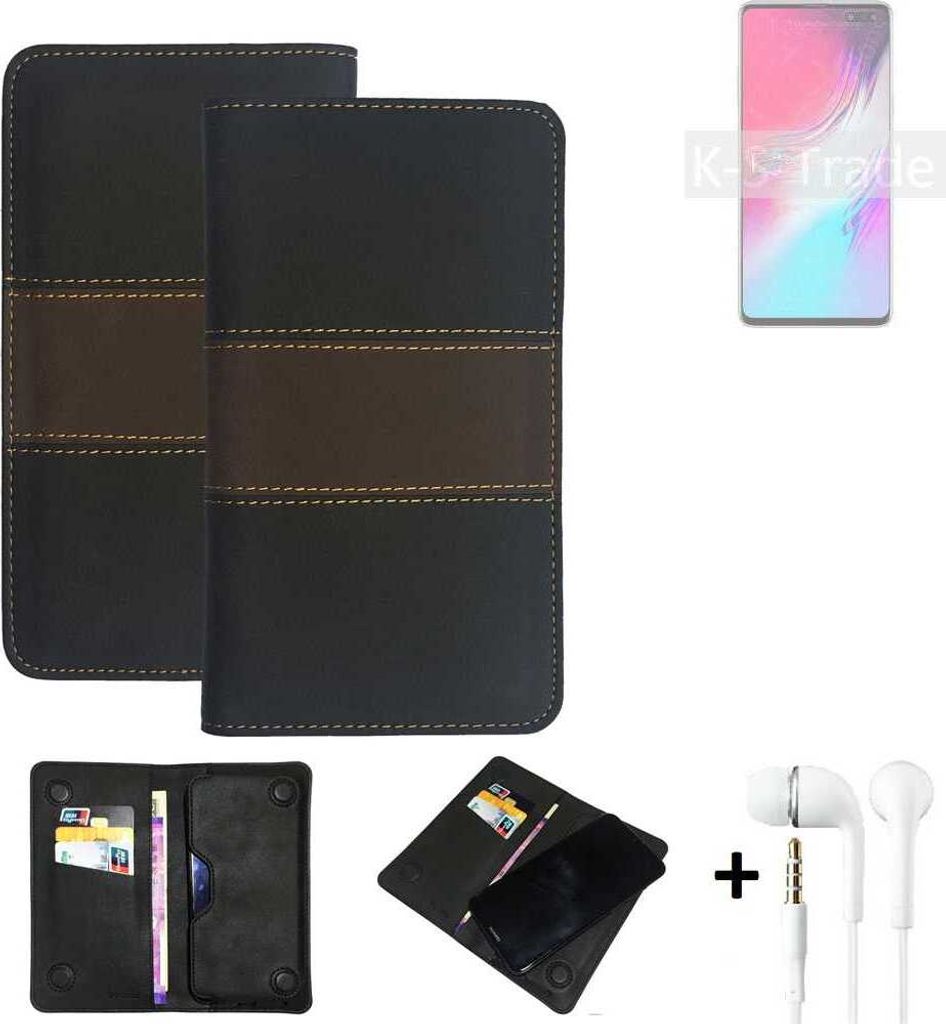 K-S-Trade Handyhülle + Kopfhörer kompatibel mit Samsung Galaxy S10 5G Exynos Schutzhülle Walletcase Bookstyle Tasche Schutz Case Hülle Wallet