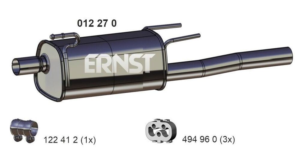 ERNST 012270 Endschalldämpfer für OPEL COMBO Kasten/Kombi Auspuff