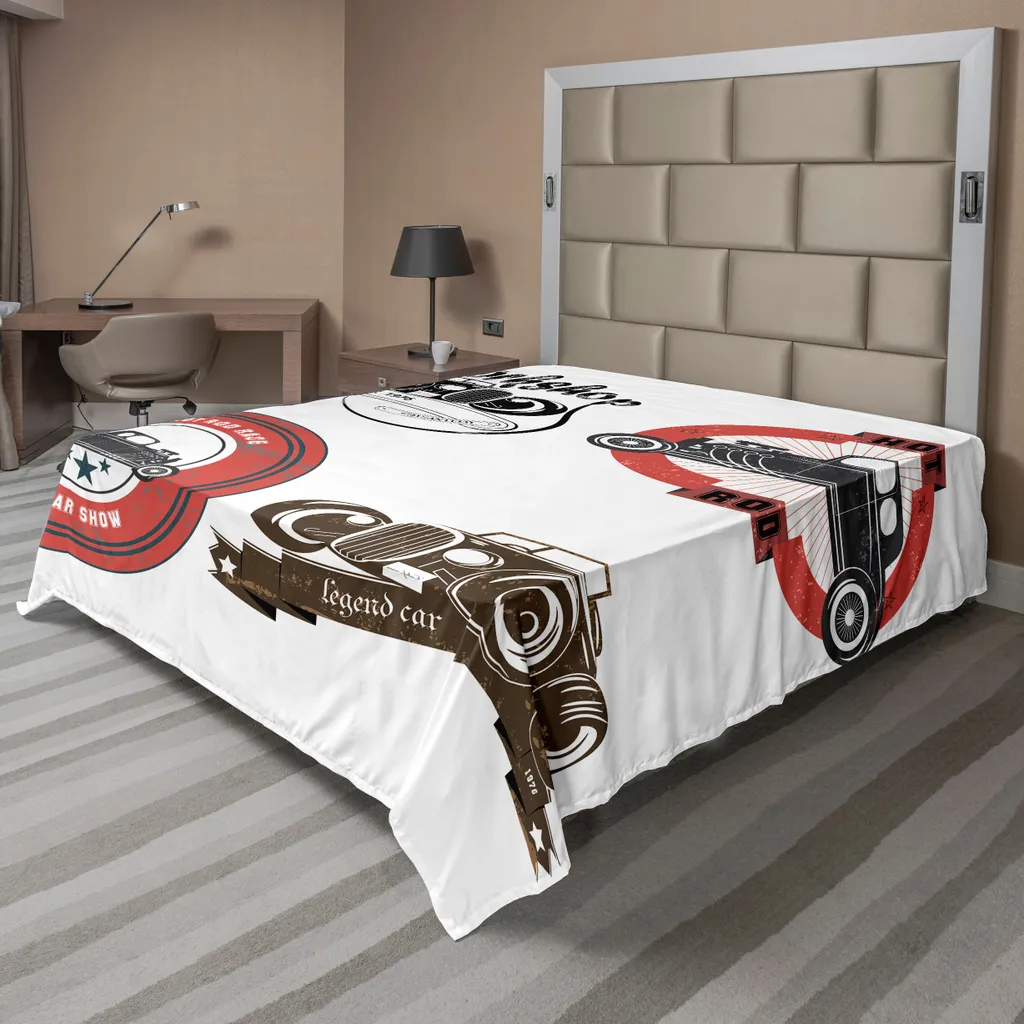 Lenzuolo Matrimoniale ABAKUHAUS 266x260 Microfibra Auto Retro