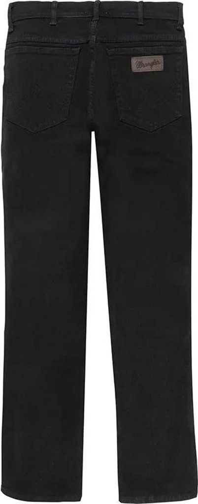 Jeans Elasticizzati Wrangler Texas Uomo Con Cintura In Pelle - Vestibilità Regolare, Vita Normale, Nero O Marrone, Taglie A Scelta
