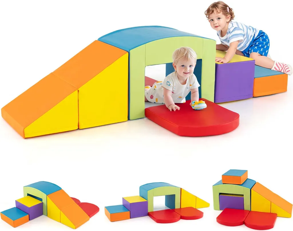 Aire de Jeux Intérieure pour Enfant : Parcours de Gymnastique en Mousse