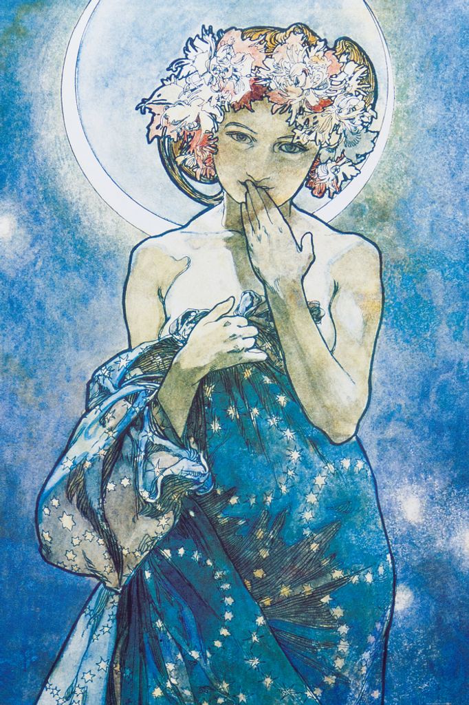 Alphonse Mucha Kunstdruck Bild - Der Mond, 1902 (120 x 80 cm)