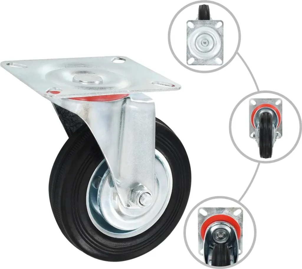 Roulettes Pivotantes 100mm pour Chariot et Meuble - Lot vidaXL 32x