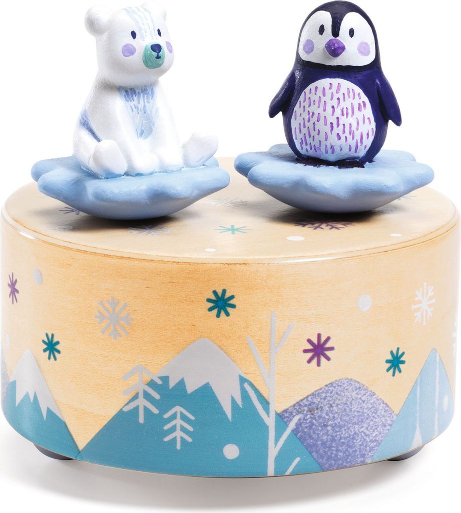 Djeco magnetische Spieluhr, Pinguin tanzt mit dem Teddybären