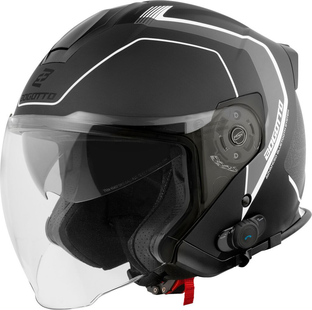 Bogotto H586 BT Illus Bluetooth Jethelm, schwarz matt/grau, Produktbild 