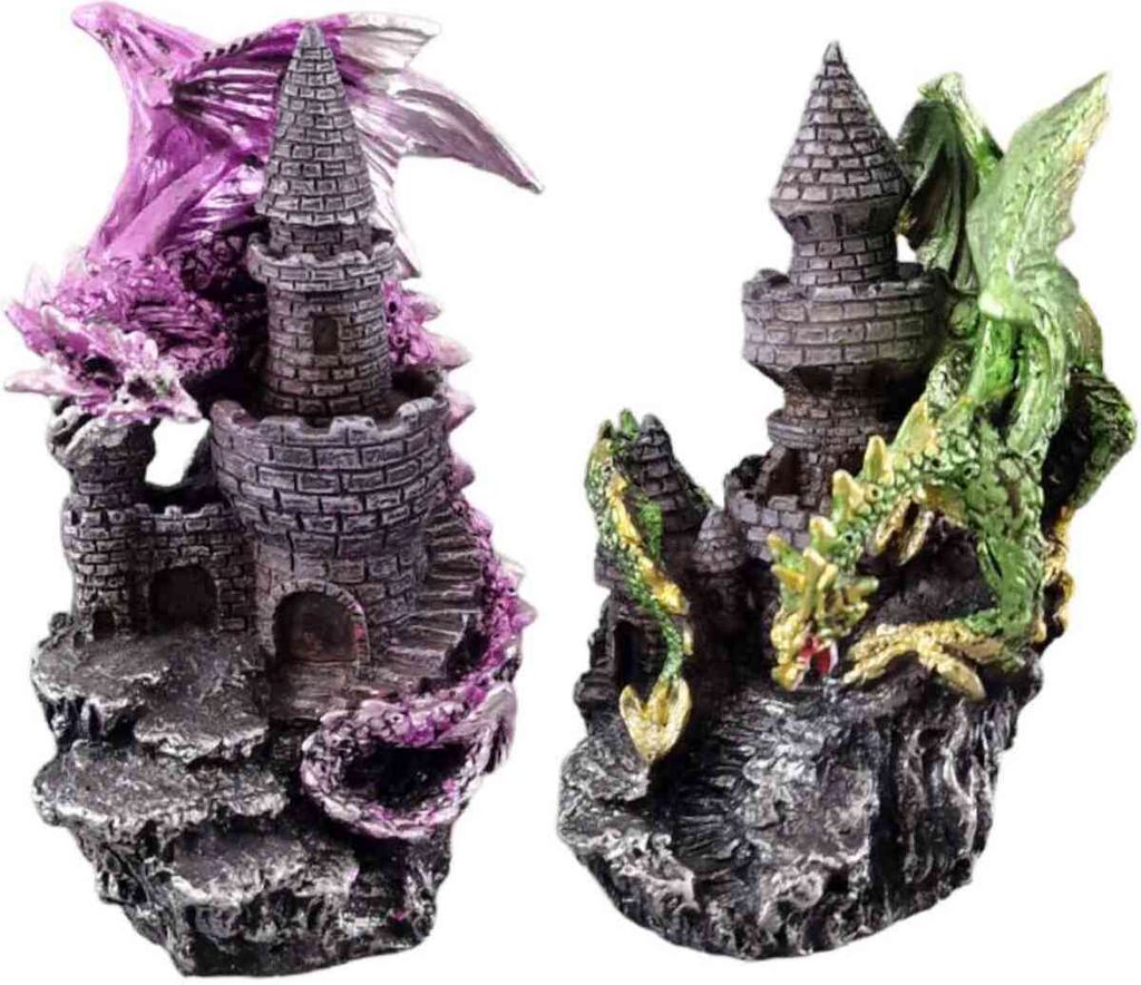 2er Set Drache auf Burg, lila und grün Produktbild 