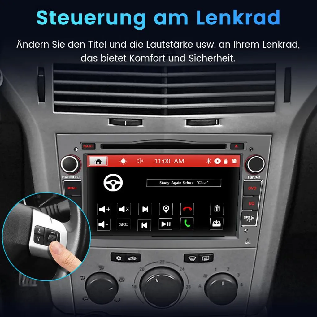 Autoradio tactile 7 pouces avec Bluetooth et commandes au volant pour Opel - 8