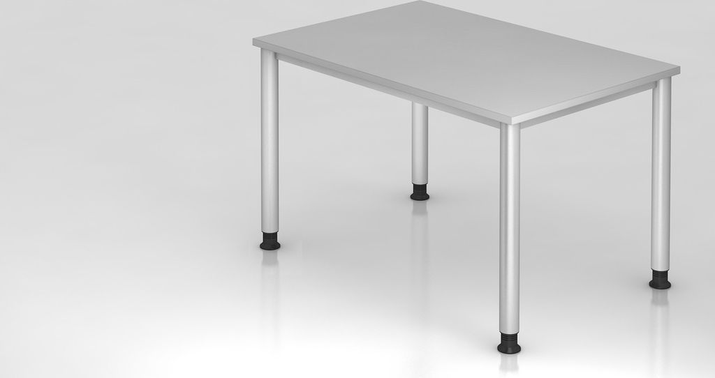 Sitz-Steh-Schreibtisch Olavi | Grau | Breite 120cm | Höhe 68,5-81cm | stufenlos höhenverstellbar | Rechteckform