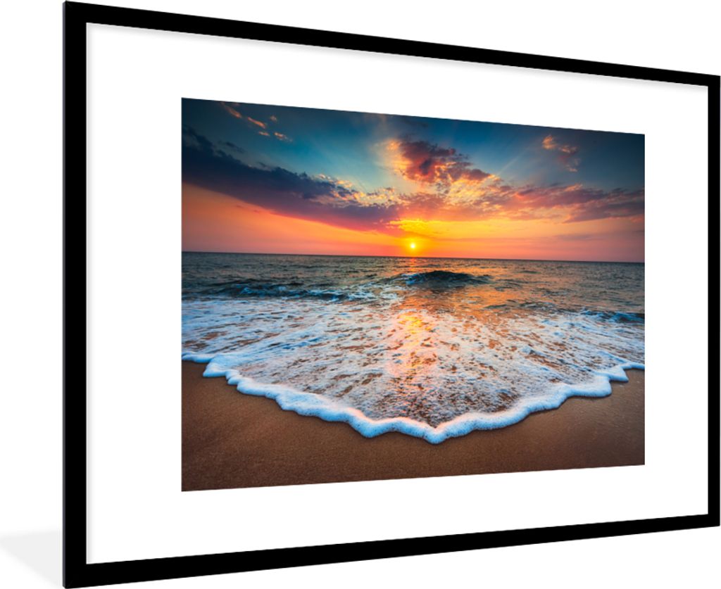 MuchoWow® Gerahmtes Poster Strand - Meer - Sonnenuntergang Produktbild 