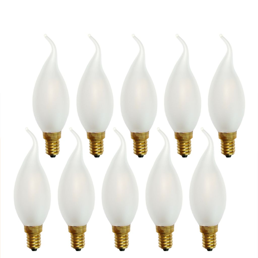 10 x LED Filament Kerze Windstoß 1W fast 15W E14 MATT Produktbild 