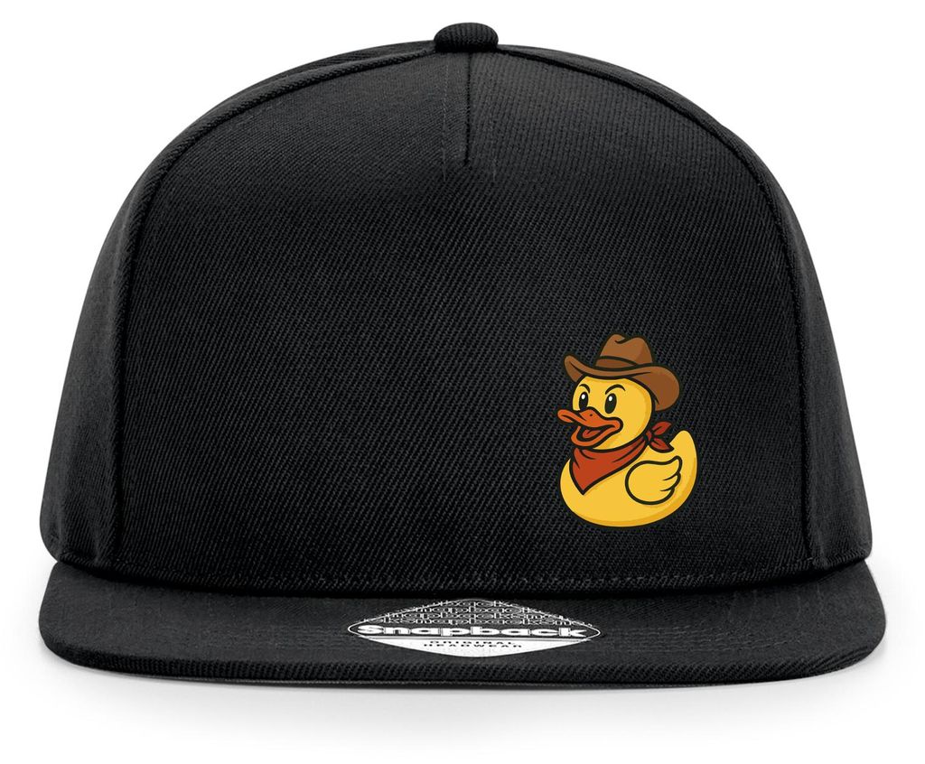 Huuraa Cappy Mütze Quietscheente Cowboy Gummiente Wilder Westen Black Polyester Snapback Kappe Geschenkidee