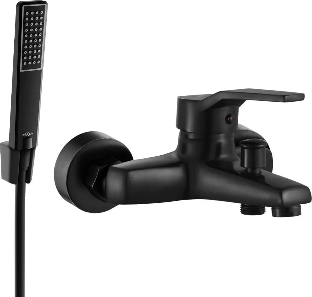Mexen Caro R72 Rubinetto Vasca Nero Opaco con Set Doccia 74663R72-70