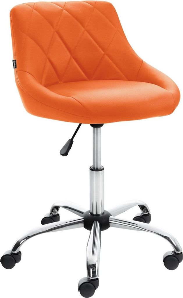 Bequemer Arbeitshocker - Bürostuhl - Höhenverstellbar, Rückenlehne und 360° drehbar, Kunstleder