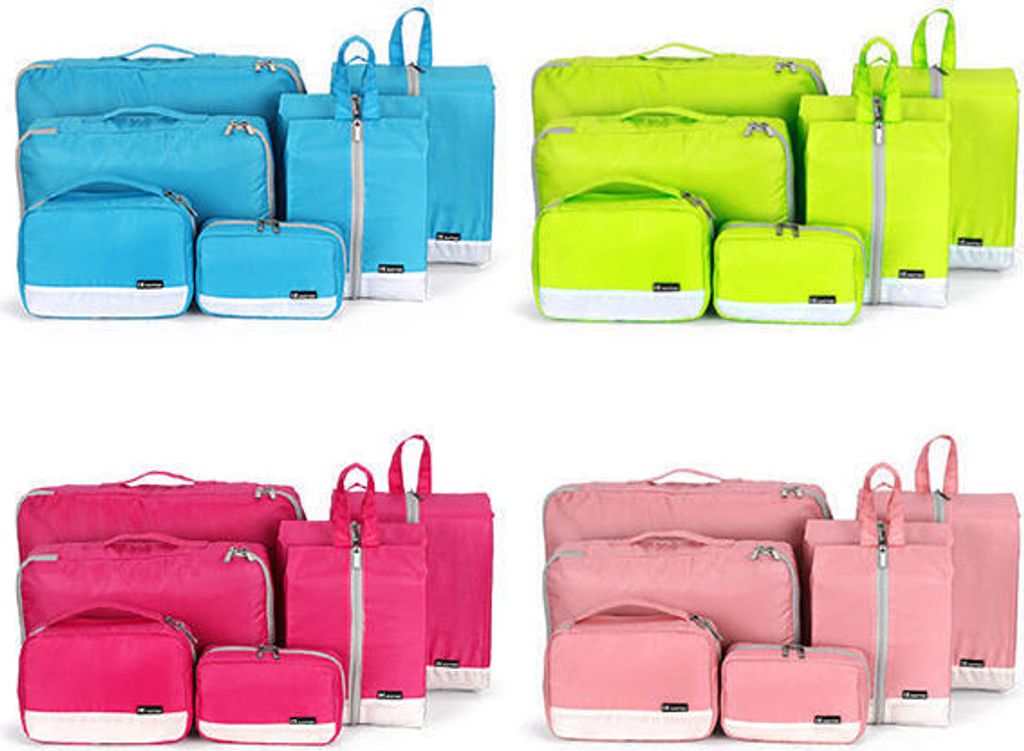 Polyester Startseite 7-teilige Duffel Bag Travel Digital Storage Bag - Rosa