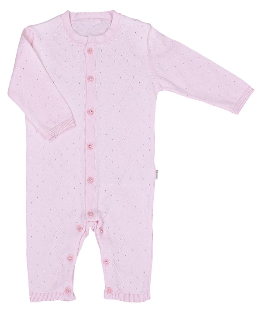 Baby-Strampler gestrickt Baumwolle T - 3-6M - 62CM - Rose | by Kitikate