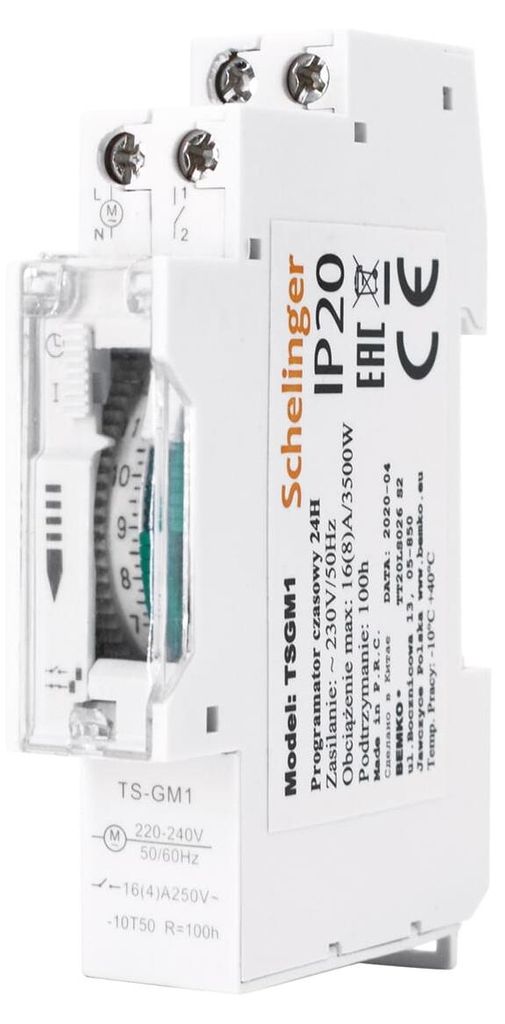 Schelinger Mechanische Tijdschakelaar 24 Uur - DIN-Rail - Productafbeelding 