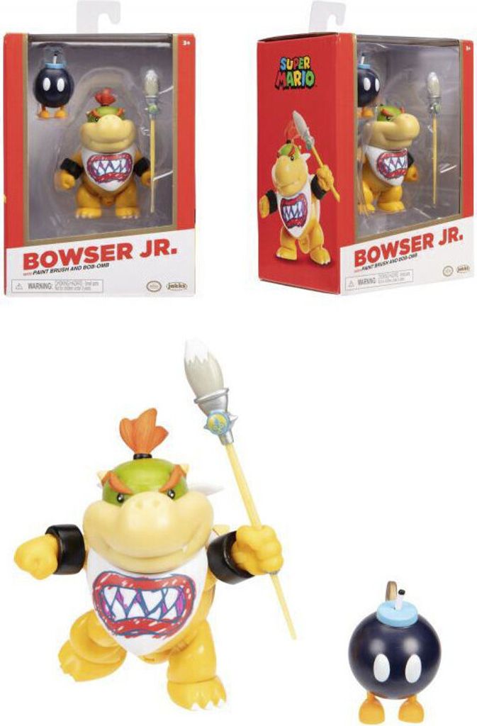 Collage of product packaging and a loose figure with accessories.