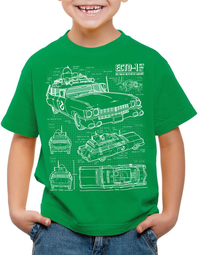 style3 ECTO-1 Blaupause Kinder T-Shirt geisterjäger