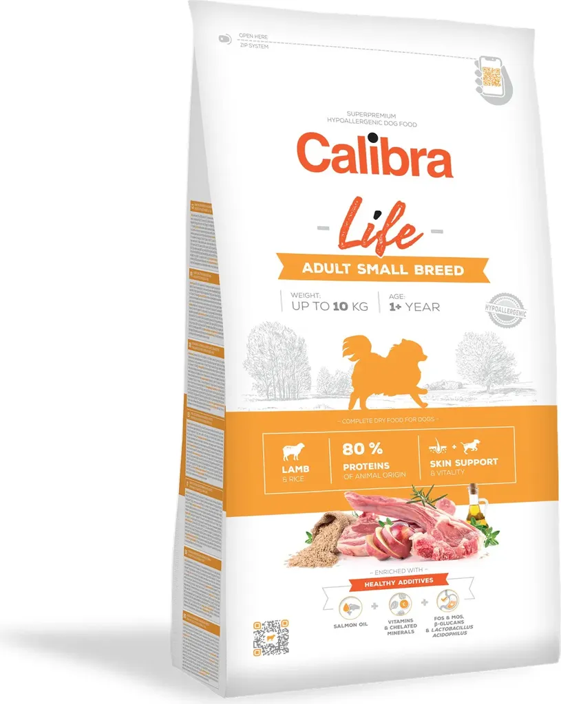 Croquettes pour petit chien adulte Calibra Vie de Chien Agneau sac de 6kg