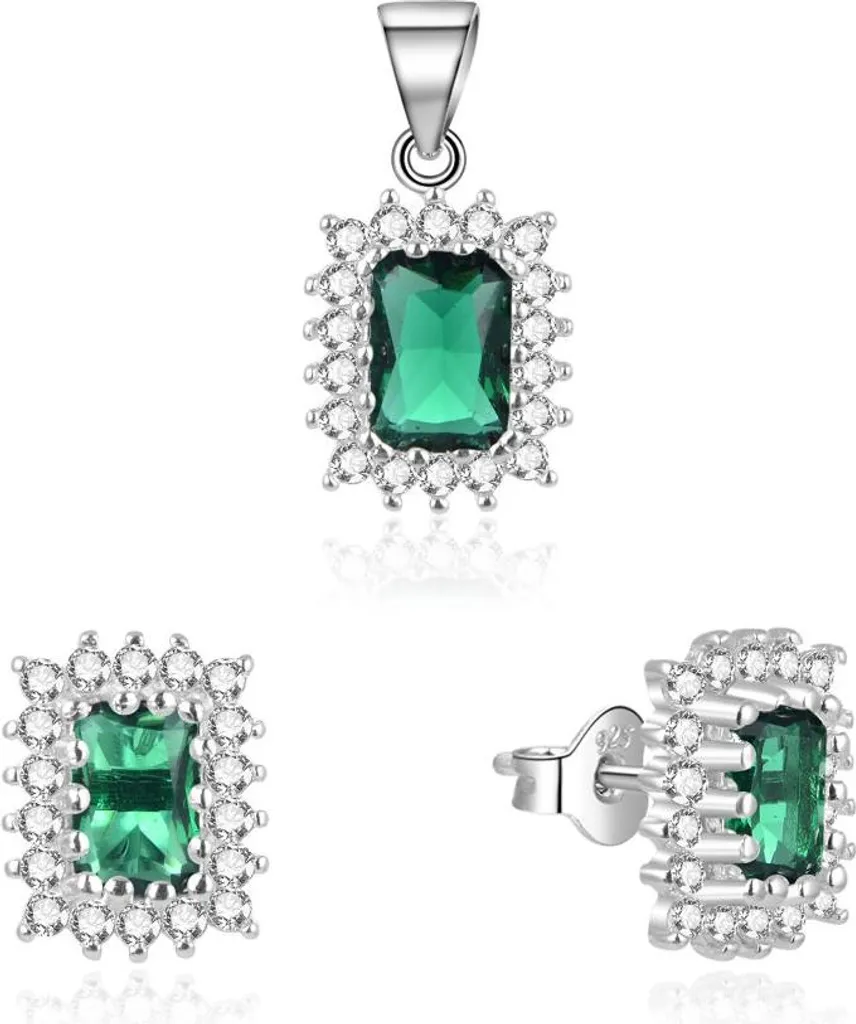 Set Gioielli TAGSET198: Ciondolo e Orecchini con Punti Luce Zirconi