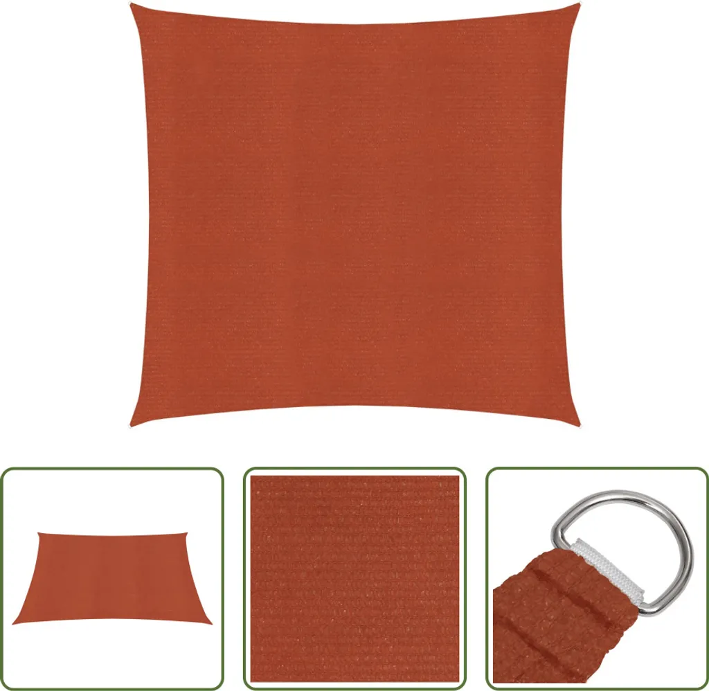 The Living Store Tenda da sole 160 g/m² Terracotta 2x2,5 m HDPE
