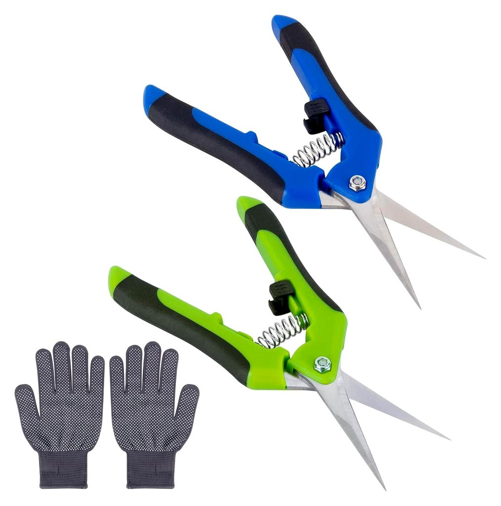 2 Stück Gartenscheren für Rosen und Pflanzen 170 mm Edelstahl Erntescheren Blumenscheren Lesescheren Astscheren, Für Garten Obst & Gemüse, Ernt...