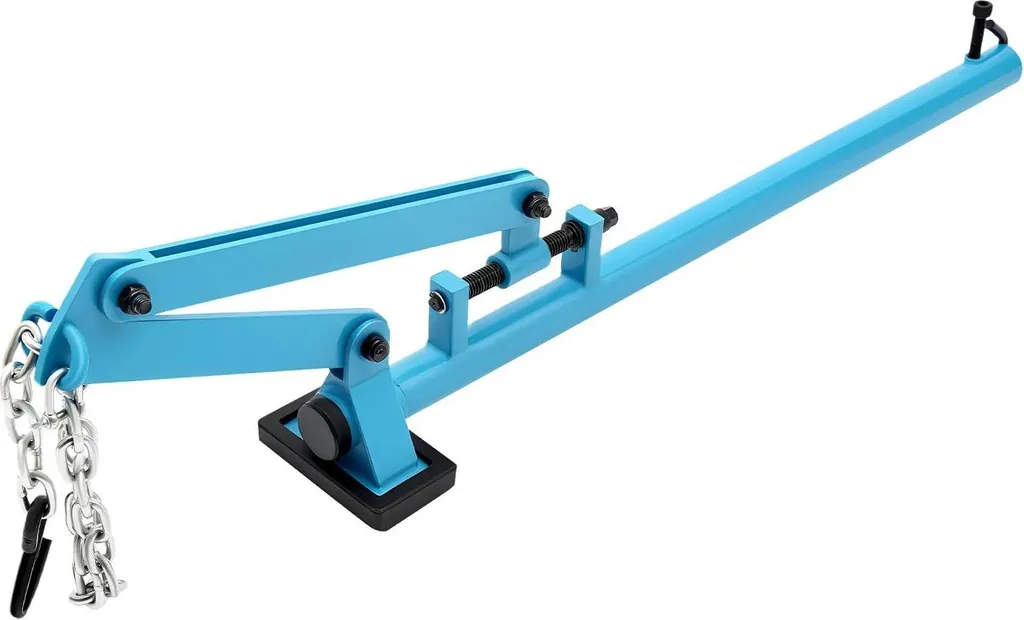 Attrezzo a leva per bracci trasversali - Fissaggio a catena - Altezza di serraggio 65-265 mm - Catena regolabile 0-58 cm - Forza di trazione 500 kg - Acciaio al carbonio/ferro/gomma - Rosso