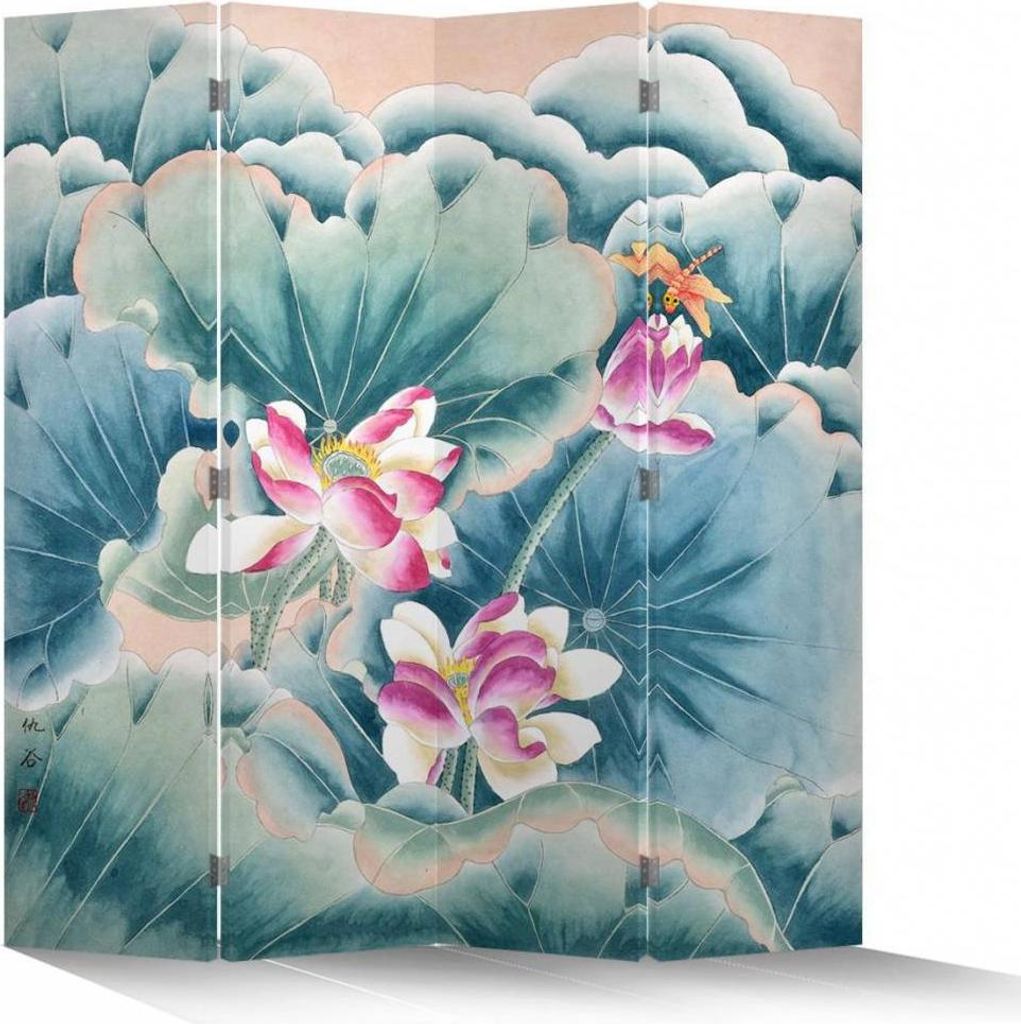 Fine Asianliving Paravent Raumteiler Spanische Wand Trennwand Room Divider Raumtrenner Sichtschutz Japanisch Orientalisch Chinesisch L160xH180cm Be...