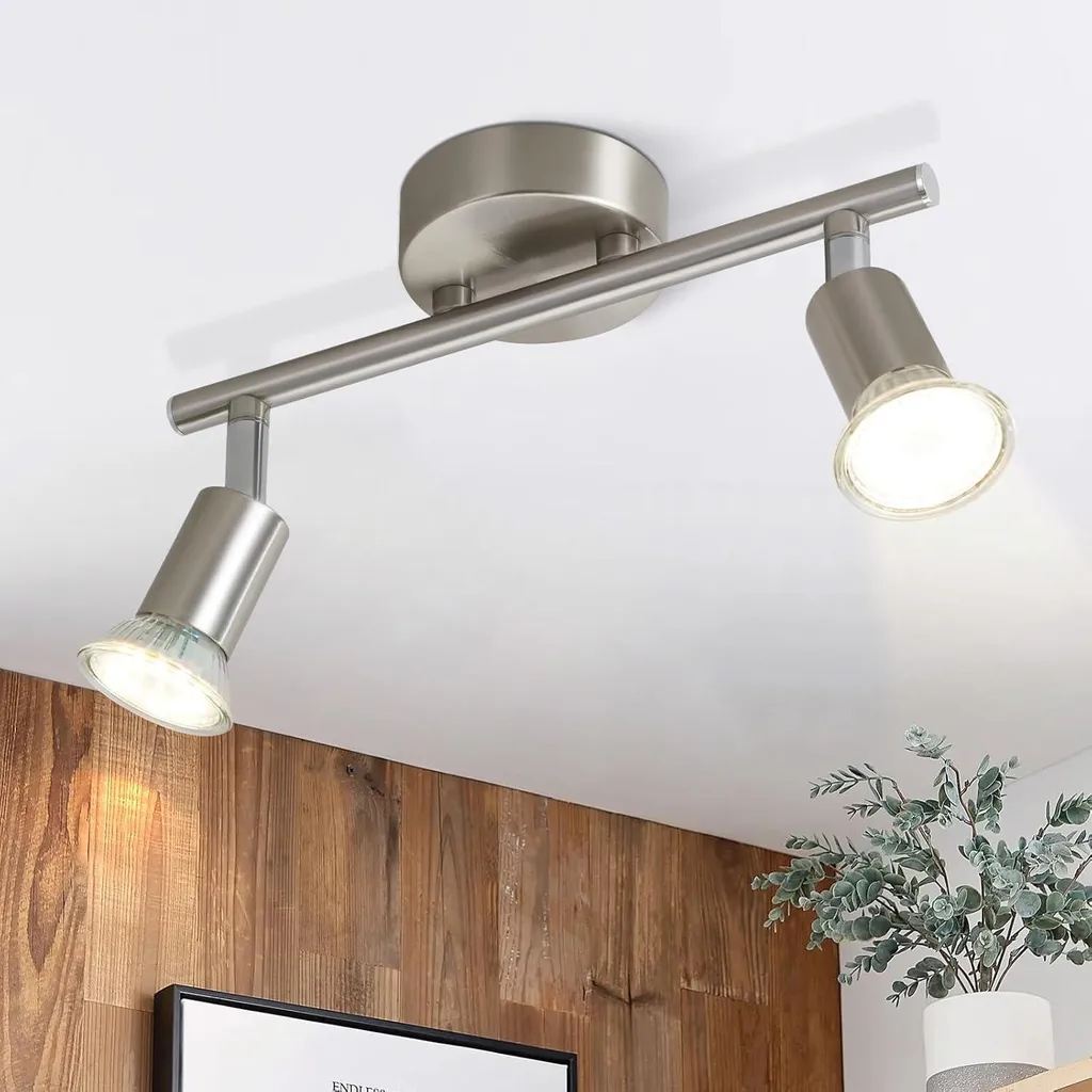 ZMH Faretto Soffitto 2 Fiamme GU10 Acciaio Inox Orientabile Moderno