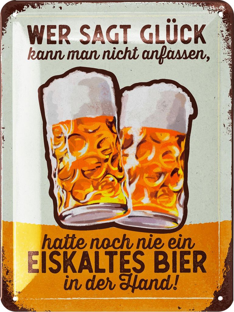 LANOLU Blechschilder retro Bier Bar Deko, Metallschilder mit Spruch für Partyraum, Küche, Bardeko, Cocktail Schild als Geschenk 15x20cm